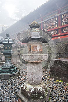 Old lantern in Toshogu Shrine