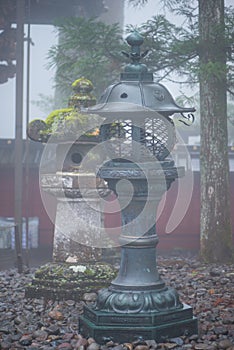 Old lantern in Toshogu Shrine