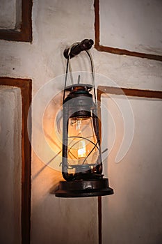 Old lantern on the wall