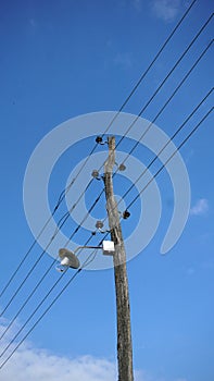 Old Lantern on a Wooden Pole