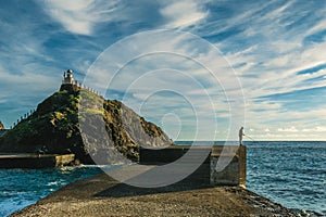 Old lanyu lighthouse at Kaiyuan Harbor, lanyu, taiwan