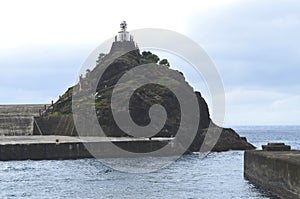 Old Lanyu lighthouse in Kaiyuan harbour, Lanyu township Orchard island, Taiwan