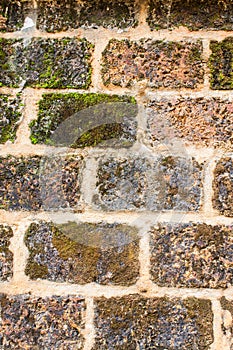 Old Laterite stone wall, texture