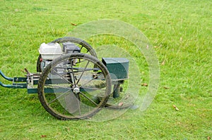 Old Lawn mower use oil in the garden.