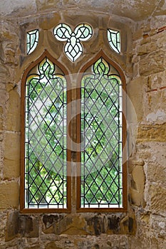 Old leaded abbey window