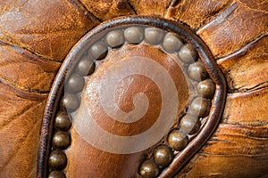 Old leather armchair detail