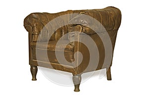 Old leather armchait-1