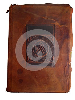 Old leather book cover