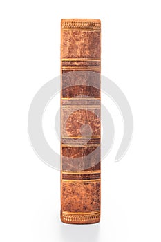 Old book spine isolated with clipping path