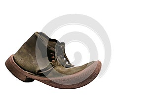 Old Leather Boot Isolated