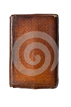 Old leather bound book isolated