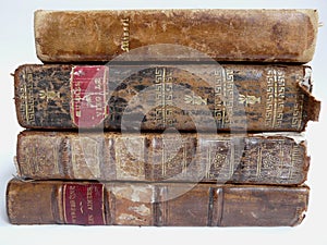 Old leather-bound books