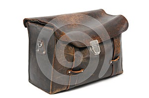 Old leather briefcase
