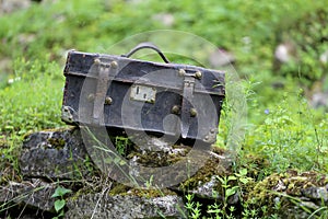 Old leather carpetbag