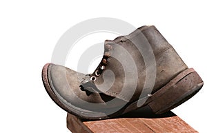 Old Leather Shoe Isolated