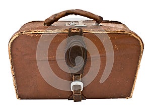 Old leather suitcase