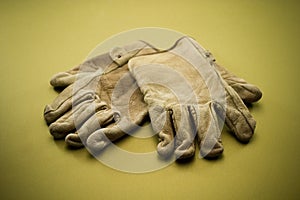Old leather work gloves 2