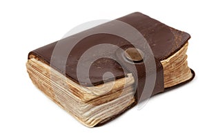 Old Leatherbound Book on White