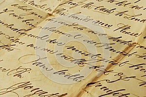 Vecchio una lettera elegante manoscritto 