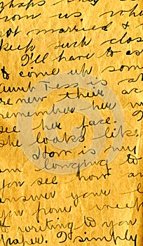 Old letter handwriting detail