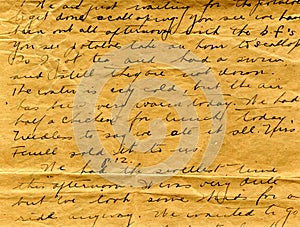 Old letter handwriting detail photo