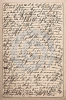 Old letter with handwritten italian text