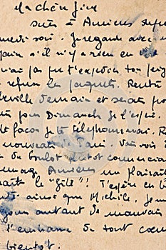 Old letter with vintage handwriting