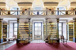 Old library inside the Monastery. Visitors can see the unique replica of the Turine canvas from the year 1651 inside. Codex Gigas