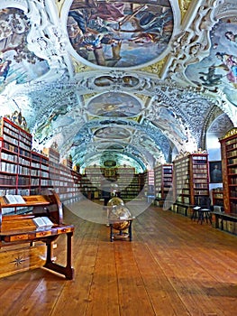 Old Library of the Strahov Monastery in Prague