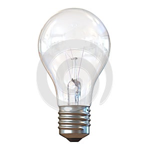 Old light bulb isolated on white 3D Illustration