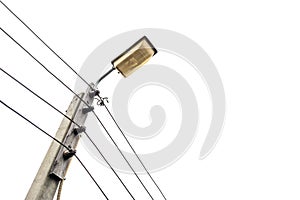 Old light bulb isolated on white background