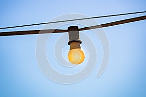 old light bulb outside