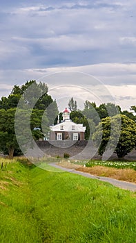 Old light house in a reclaimed polder