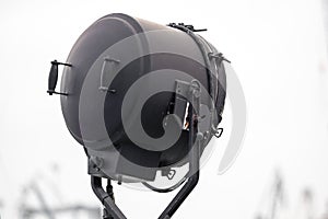 An old light on a ship at the harbor