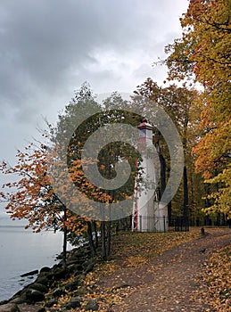 An old lighthouse at the Baltic shore