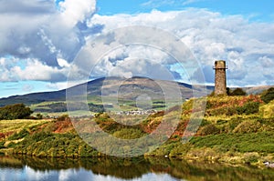 Old lighthouse and Black Combe near Millom.