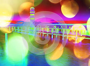 Old lighthouse in the middle of the lake