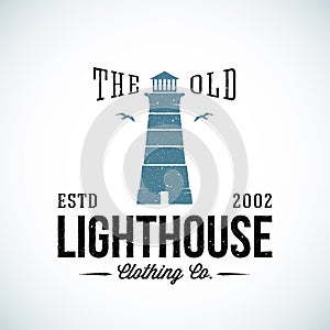 The Old Lighthouse Nautical Abstract Vector Retro
