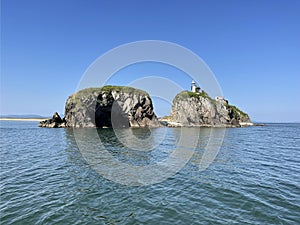 Old lighthouse on the Nazimov Spit. Russia, Primorsky Krai