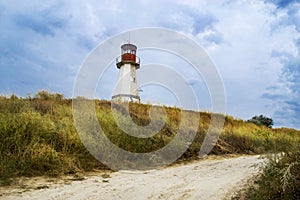 Old lighthouse on the shore. Travel