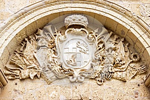 Old limestone architecture at old town Mdina in Malta