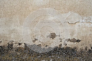 Old limewashed concrete wall