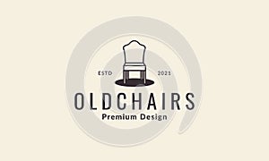 Old lines classic chairs logo vector symbol icon design illustration