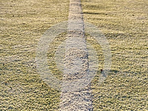 Old lines of multipurpose school playground designed for futsall