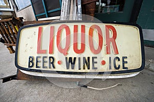 Old liquor store sign