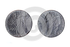 Old 100 lira italian coin