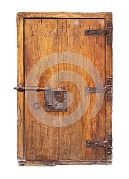 Old little wooden door with locker