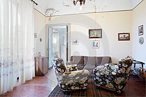 Old living room in country house