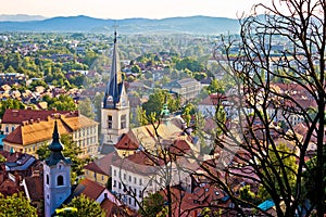 Old Ljubljana cityscape aerial view