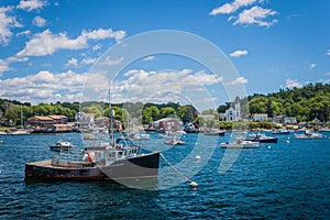 An old lobster boat in Boothbay Habor, Maine